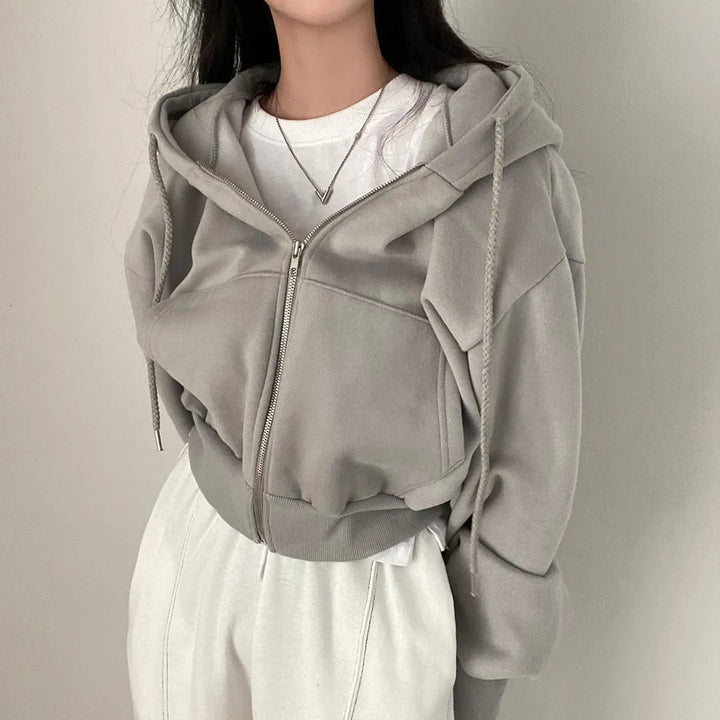 Selvarina | Women’s Zippered Wide Sweatshirt