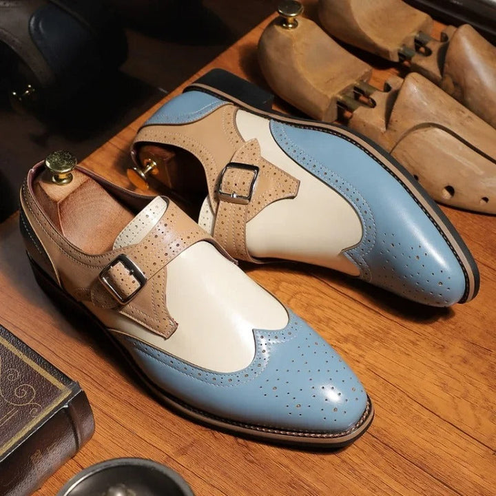 Ferrano | Men’s Tri Color Monk Strap Shoes