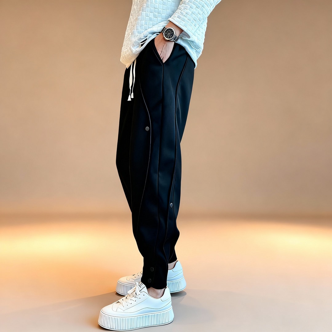 Leo | Men’s Cotton Broadcloth Joggers with Side Accents