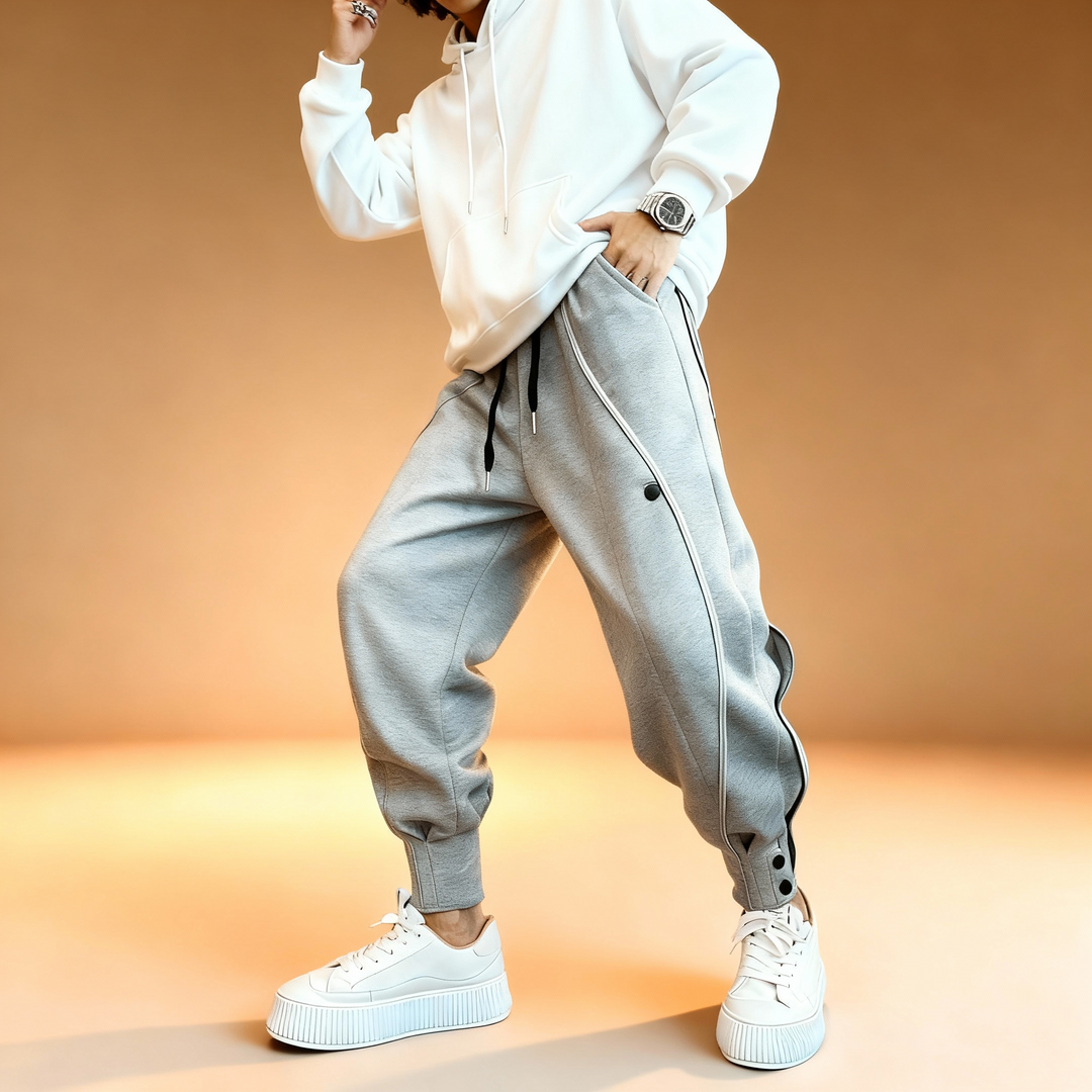 Leo | Men’s Cotton Broadcloth Joggers with Side Accents