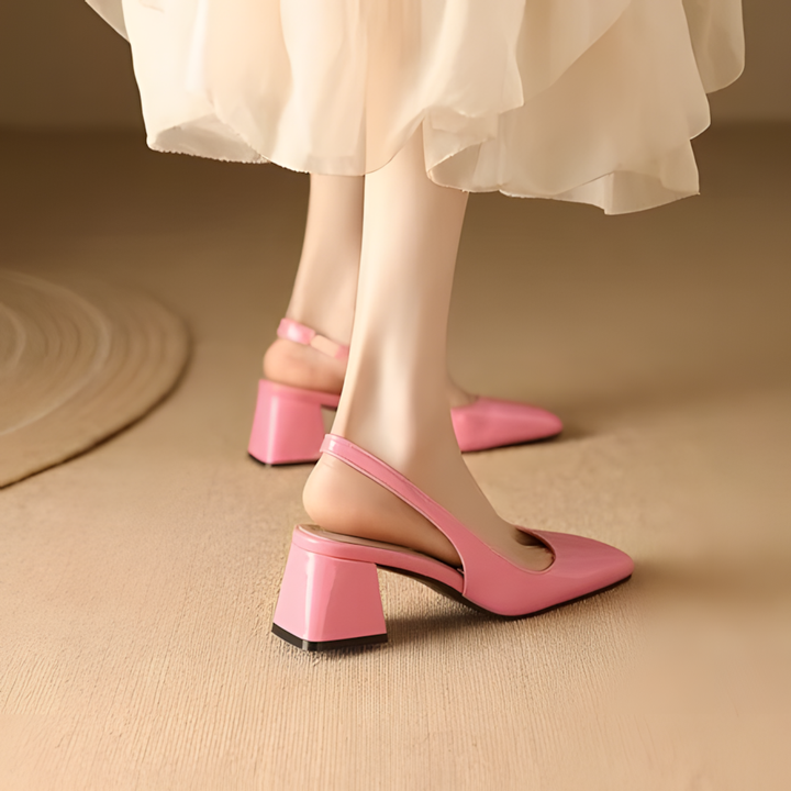 Ruth | Women’s Leather Square Toe Block Heels