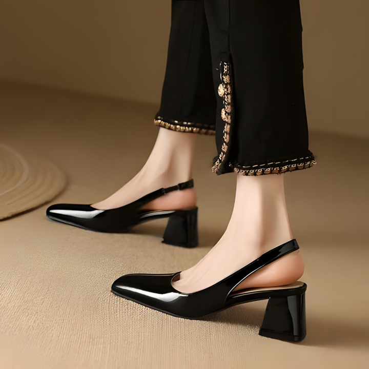 Ruth | Women’s Leather Square Toe Block Heels