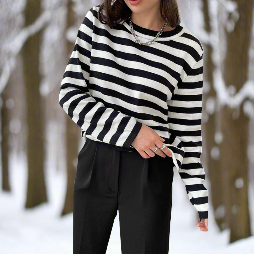 Crisha | Women’s Striped Cotton Long Sleeve T-Shirt