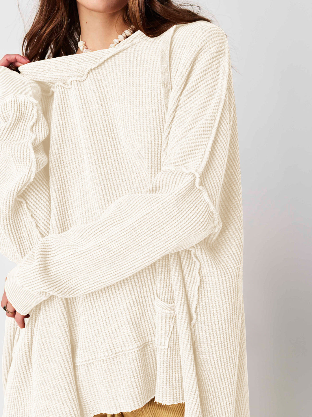 Molly | Women’s Oversized Waffle Knit Hoodie