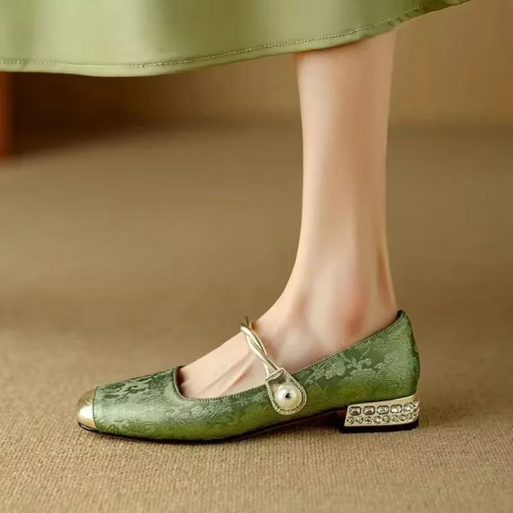 Elena | Women’s Vintage Twisted Strap Block Heel Pumps