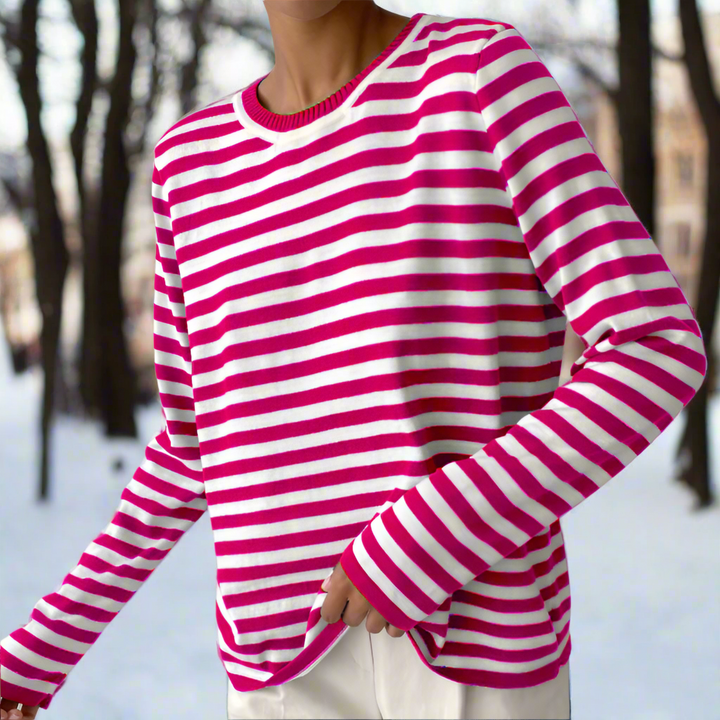 Crisha | Women’s Striped Cotton Long Sleeve T-Shirt