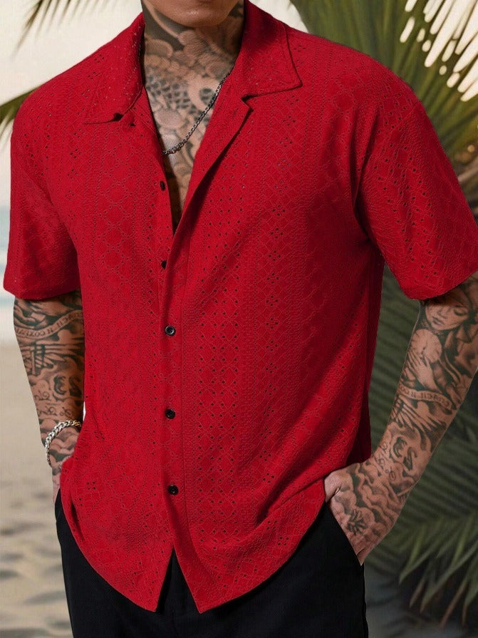 Miggy | Men’s Breathable Jacquard Short Sleeve Shirt