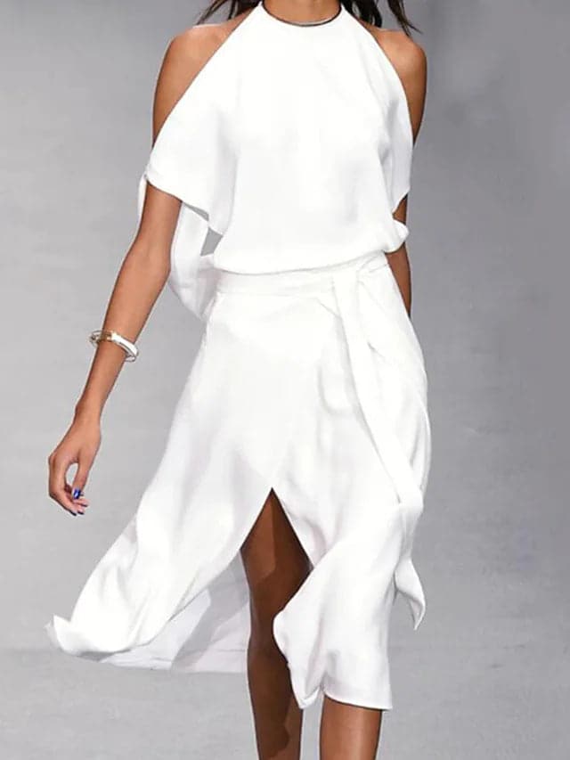 Selestia | Women’s Cold-Shoulder Midi Dress