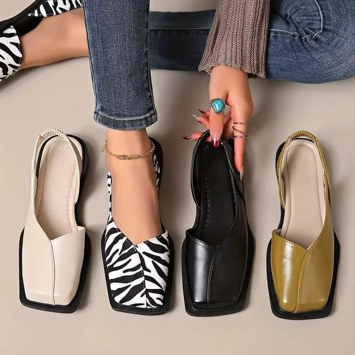 Maya | Women’s Square Toe Elastic Slingback Flats