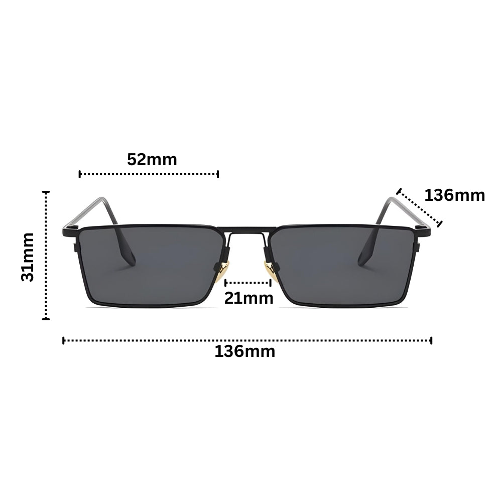 Bridget | Women’s Rectangular Gold Tone Sunglasses