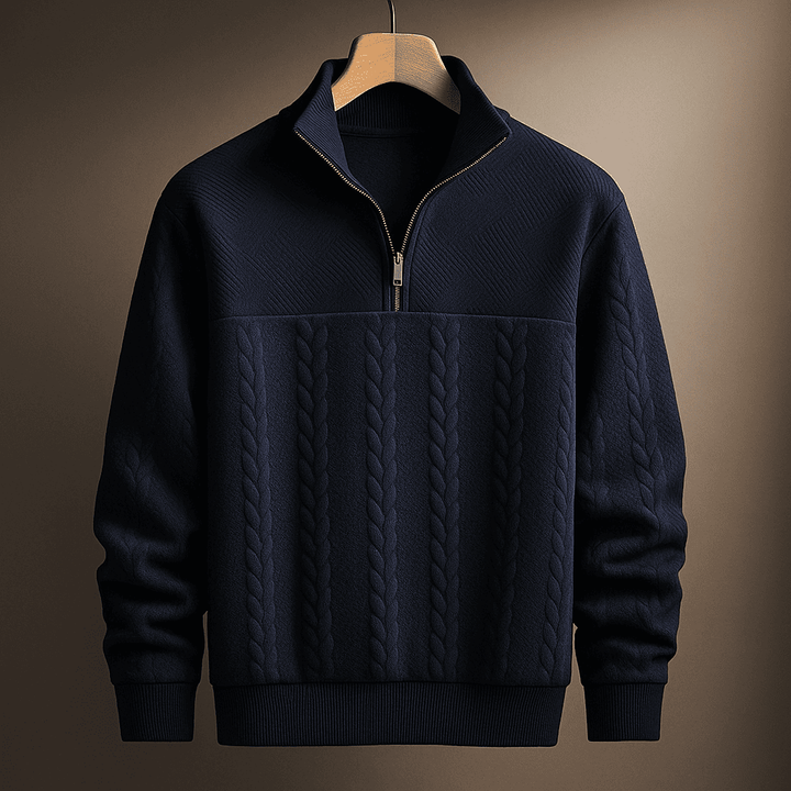 Walter | Men’s Cable Knit Quarter Zip Pullover