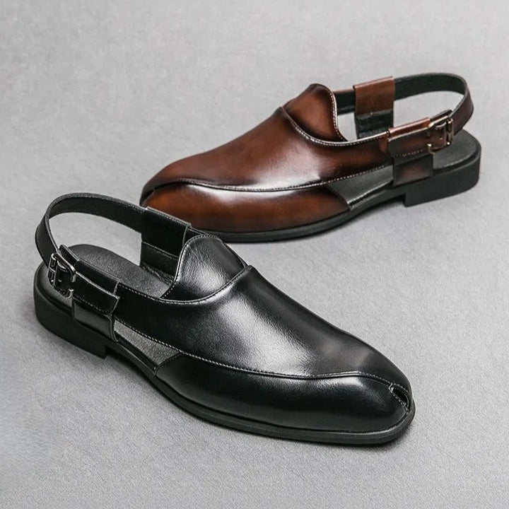 Stuart | Men’s Leather Slingback Loafers