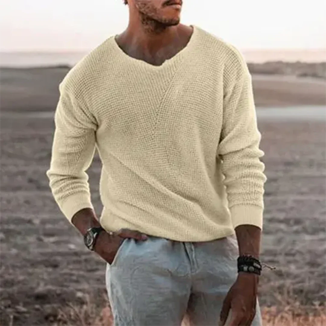 Darine | Men’s Ribbed V-Neck Pullover Sweater