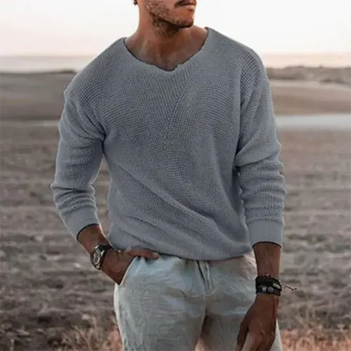 Darine | Men’s Ribbed V-Neck Pullover Sweater